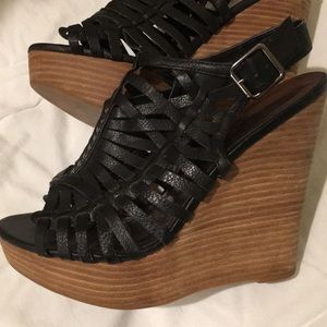 Black wedge sandal